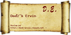 Deák Ervin névjegykártya