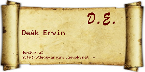 Deák Ervin névjegykártya