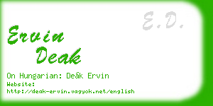 ervin deak business card