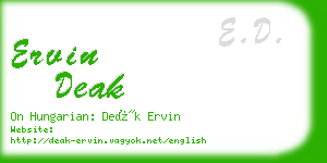 ervin deak business card